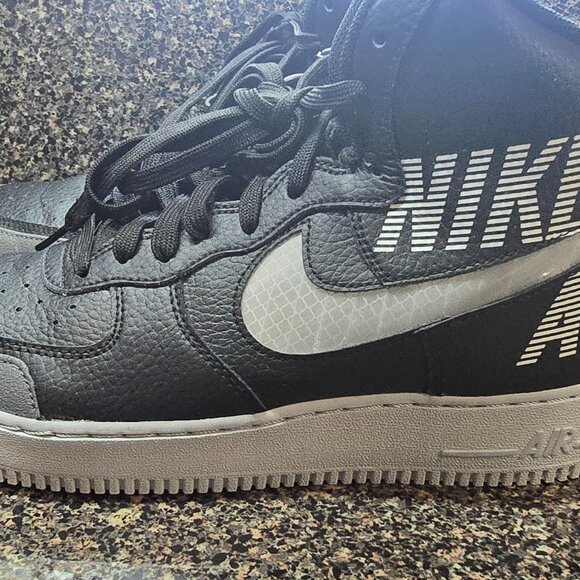 Nike Air Force 1 High Under Construction Black Leather CQ0449-001 Mens Size 9.5 - Picture 8 of 15